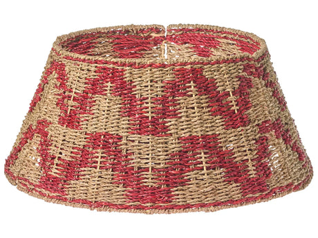 Christmas Tree Collar Natural with Red Seagrass  60cm Handmade Round Accessories Decorations Beliani