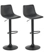 Set of 2 Barstool Black Faux Leather Upholstery Black Footstool Swivel Traditional Beliani