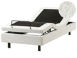 Electric Bed Off-White Boucle EU Single Size 3ft Remote Control Adjustable without Headboard Beliani