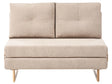 2 Seater Sofa Bed Light Brown Fabric for Settee 2 People Fold Out Sleeping Function Beliani