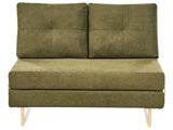 2 Seater Sofa Bed Green Fabric for Settee 2 People Fold Out Sleeping Function Beliani