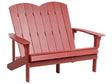 Garden Bench Red Plastic Wood 2 Seater Loveseat Garden Furniture Traditional Beliani