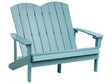 Garden Bench Light Blue Plastic Wood 2 Seater Loveseat Garden Furniture Traditional Beliani