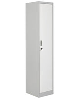 Storage Locker White and Grey Metal Clothes Cabinet Gym School Changing Room Beliani