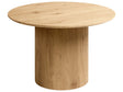 Dining Table Light Brown MDF Top  120 cm Pedestal Base Modern Dining Room Furniture Beliani