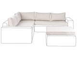 Outdoor Cushion Cover Set Beige Fabric Sofa Seat Back Side Pillow Cases Beliani