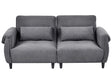 3 Seater Sofa Dark Grey Polyester Upholstery Water-Repellent Living Room Modern Style Beliani
