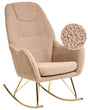 Rocking Chair Beige Boucle Upholstery Metal Gold Legs with Armrests Living Room Modern Glam Style Beliani