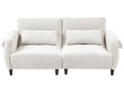 3 Seater Sofa Off-White Polyester Upholstery Water-Repellent Living Room Modern Style Beliani