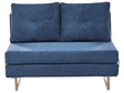 2 Seater Sofa Bed Blue Fabric for Settee 2 People Fold Out Sleeping Function Beliani