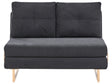 2 Seater Sofa Bed Black Fabric for Settee 2 People Fold Out Sleeping Function Beliani