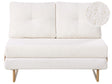 2 Seater Sofa Bed Off White Boucle for Settee 2 People Fold Out Sleeping Function Beliani