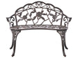 Outdoor Garden Bench Dark Brown Metal Aluminium 2 Seater Armrests Vintage Style Beliani