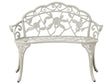Outdoor Garden Bench White Metal Aluminium 2 Seater Armrests Vintage Style Beliani