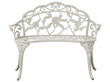 Outdoor Garden Bench White Metal Aluminium 2 Seater Armrests Vintage Style Beliani