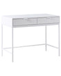 2 Drawer Console Table White MDF Modern Storage Unit Fluted Design Hallway Storage Unit Beliani