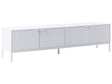 TV Stand White MDF Metal Legs TV Up To 54 Retro Cabinet Cable Management Living Room Beliani