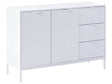 Sideboard White MDF 2 Door Cabinet Storage Modern Minimalist Design Living Room Storage Beliani