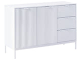 Sideboard White MDF 2 Door Cabinet Storage Modern Minimalist Design Living Room Storage Beliani
