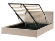 Bed Frame Taupe Velvet Upholstery EU King Size 5ft3 Lift Up Storage with Headboard and Slatted Base Beliani