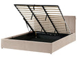 Bed Frame Taupe Velvet Upholstery EU Super King Size 6ft Lift Up Storage with Headboard and Slatted Base Beliani