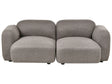 3 Seater Sofa Grey Fabric Upholstered Back and Front Wooden Legs with Caps Living Room Scandinavian Beliani