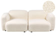 3 Seater Sofa Off-White Boucle Upholstered Back and Front Wooden Legs with Caps Living Room Scandinavian Beliani