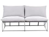 Low Oversized Sofa Grey Metal Backrest Seat Cushions Slipper Design Armless Indoor and Outdoor Modern Design Beliani