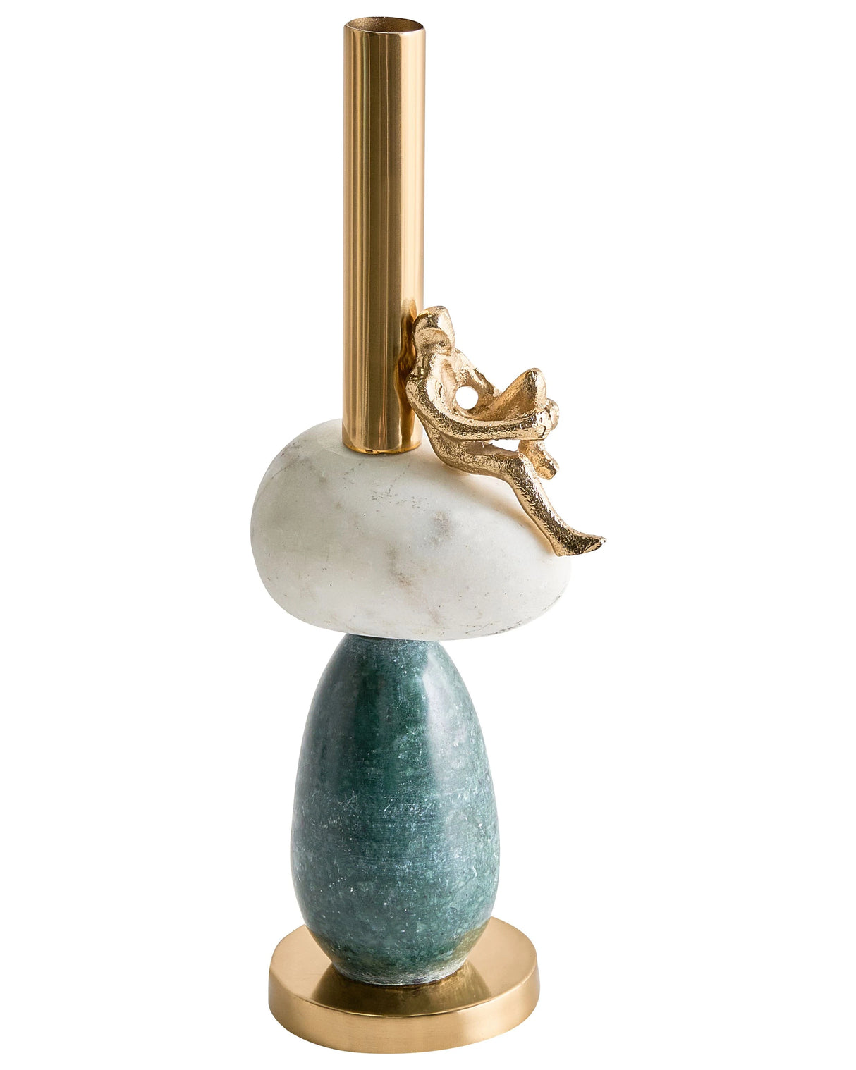 Candle Holder Multicolour Steel Marble Aluminium 34 cm Accent Piece Decoration Living Room Bedroom Dcor Beliani