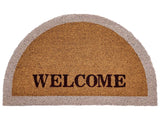 Doormat Natural Coir with Rubber Bottom 45 x 75 cm Anti Slip Decoration Traditional Welcome Text Beliani