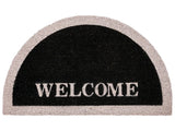 Doormat Black Coir with Rubber Bottom 45 x 75 cm Anti Slip Decoration Traditional Welcome Text Beliani