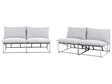 Low Oversized Sofa and 2 Chairs Set Grey Metal Backrest Seat Cushions Slipper Design Armless Indoor and Outdoor Modern Design Beliani