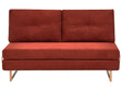 3 Seater Sofa Bed Red Fabric for Settee 3 People Fold Out Sleeping Function Beliani