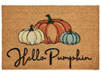 Doormat Natural Coir with Rubber Bottom 60 x 90 cm Anti Slip Decoration Pumpkin Pattern Welcome Mat Beliani
