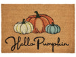 Doormat Natural Coir with Rubber Bottom 60 x 90 cm Anti Slip Decoration Pumpkin Pattern Welcome Mat Beliani