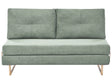 3 Seater Sofa Bed Light Green Fabric for Settee 3 People Fold Out Sleeping Function Beliani
