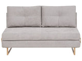 3 Seater Sofa Bed Grey Fabric for Settee 3 People Fold Out Sleeping Function Beliani