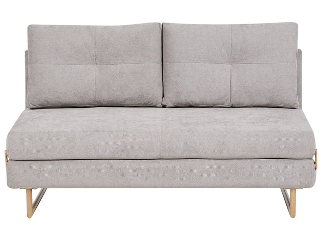 3 Seater Sofa Bed Grey Fabric for Settee 3 People Fold Out Sleeping Function Beliani