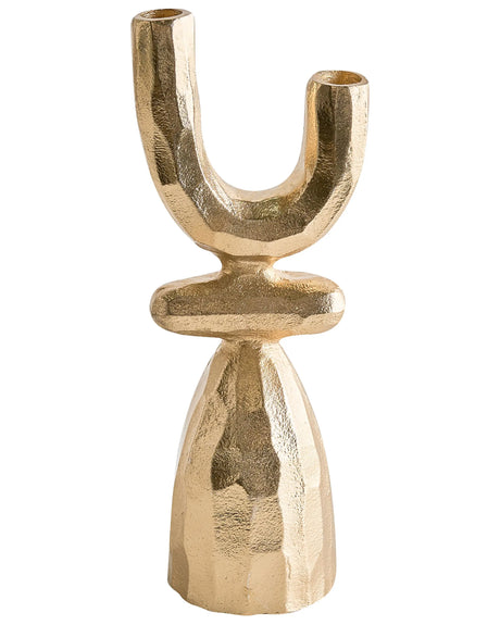 Candle Holder Gold Aluminium 33 cm Accent Piece Decoration Living Room Bedroom Dcor Beliani