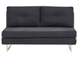 3 Seater Sofa Bed Black Fabric for Settee 3 People Fold Out Sleeping Function Beliani