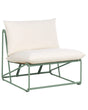 Low Oversized Chair Green Metal Backrest Seat Cushions Slipper Design Armless Indoor and Outdoor Modern Design Beliani