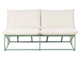 Low Oversized Sofa Green Metal Backrest Seat Cushions Slipper Design Armless Indoor and Outdoor Modern Design Beliani