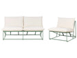 Low Oversized Sofa and Armchair Set Green Metal Backrest Seat Cushions Slipper Design Armless Indoor and Outdoor Modern Design Beliani