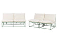 Low Oversized Sofa and 2 Chairs Set Green Metal Backrest Seat Cushions Slipper Design Armless Indoor and Outdoor Modern Design Beliani