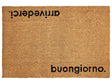 Doormat Natural Coir with Rubber Bottom 60 x 90 cm Anti Slip Decoration Text Pattern Welcome Mat Beliani