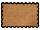 Doormat Natural Coir with Rubber Bottom 60 x 90 cm Anti Slip Decoration Wavy Design Welcome Mat Beliani