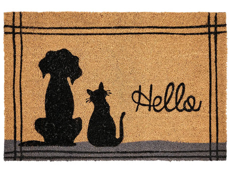 Doormat Natural Coir with Rubber Bottom 60 x 90 cm Anti Slip Decoration Traditional Beliani