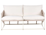 Low Oversized Sofa Taupe Metal Backrest Seat Cushions Slipper Design Indoor and Outdoor Modern Design Beliani
