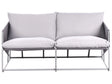 Low Oversized Sofa Grey Metal Backrest Seat Cushions Slipper Design Indoor and Outdoor Modern Design Beliani