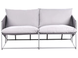 Low Oversized Sofa Grey Metal Backrest Seat Cushions Slipper Design Indoor and Outdoor Modern Design Beliani